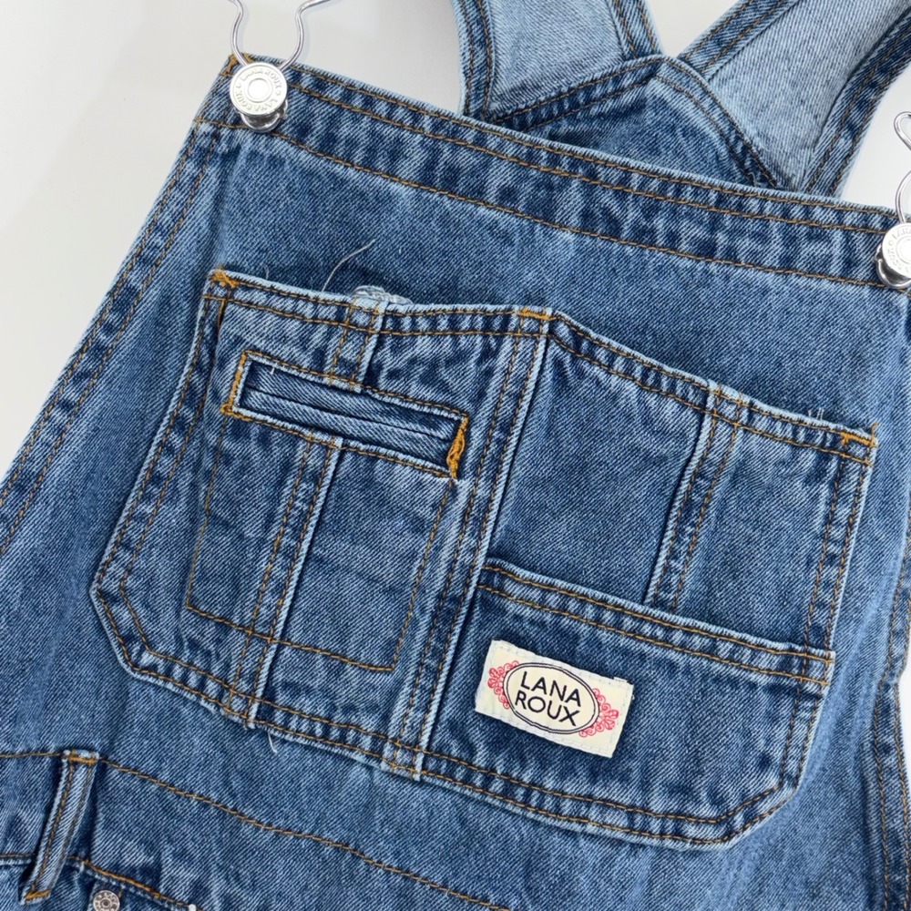 Lana Roux Los Angeles Womens Cargo Denim Overalls Medium Wash Size M